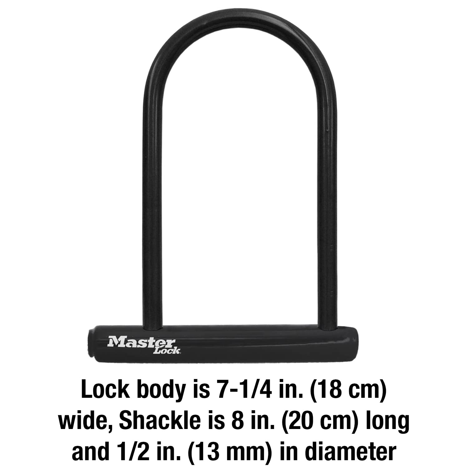 Master Lock Black Bike Lock with Key, Standard Size U-Lock for Bicycles and Other Outdoor Equipment, Anti-Theft Lock for Bikes, 8320D Master Lock