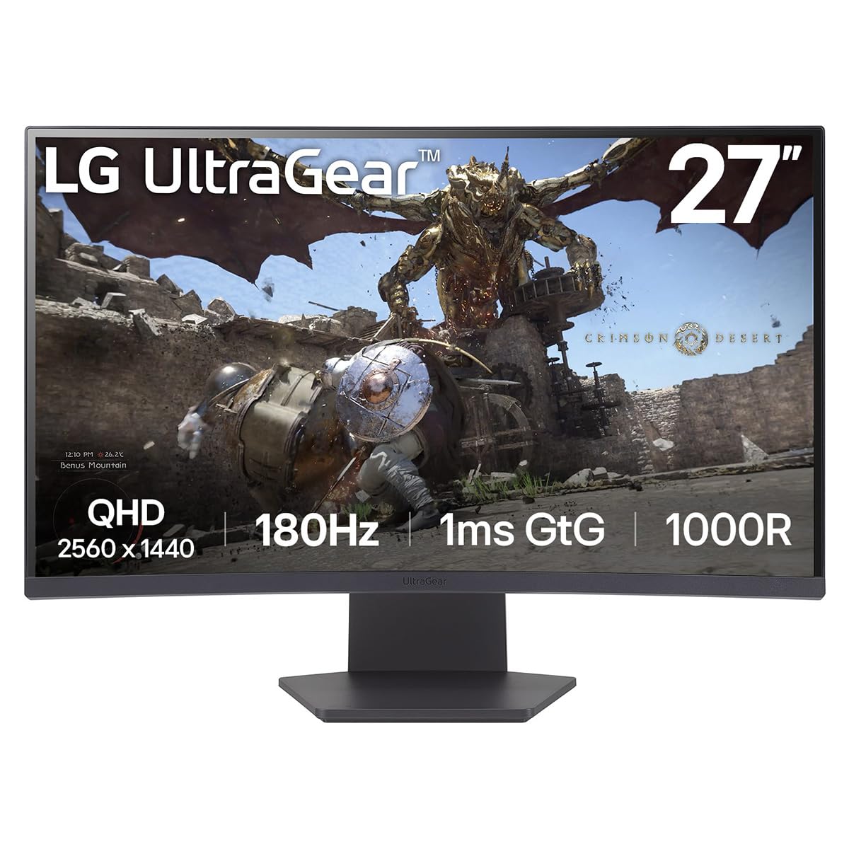 LG Gaming Monitor 27GS60QN 27 Ultragear™ 27-inch/QHD (2560x1440) / 180Hz / 1ms (GtG) / Curved Display/Black 🍁 All In One Marketplace Canada