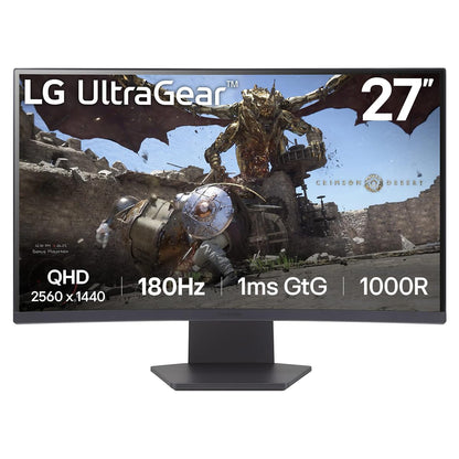LG Gaming Monitor 27GS60QN 27 Ultragear™ 27-inch/QHD (2560x1440) / 180Hz / 1ms (GtG) / Curved Display/Black 🍁 All In One Marketplace Canada