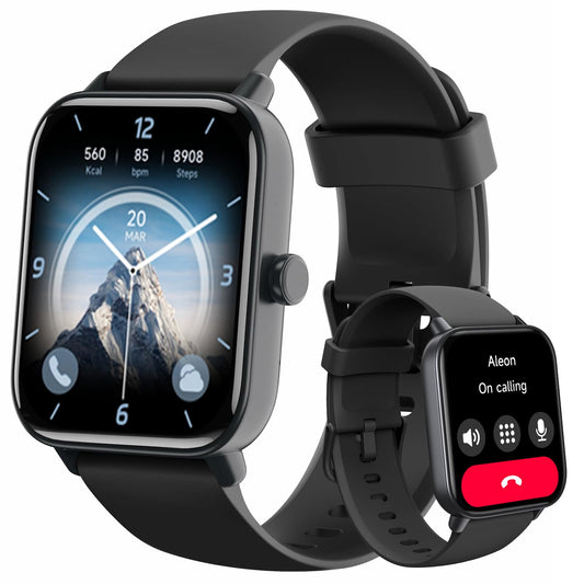 Smart Watch for Men Women (Answer/Make Call), Alexa Smartwatch Compatible with Android iOS, Fitness Tracker with Heart Rate SpO2 Sleep Monitor, 1.8'' HD DIY Dial Waterproof Watch with Bluetooth Call - Available at All In One Marketplace Canada