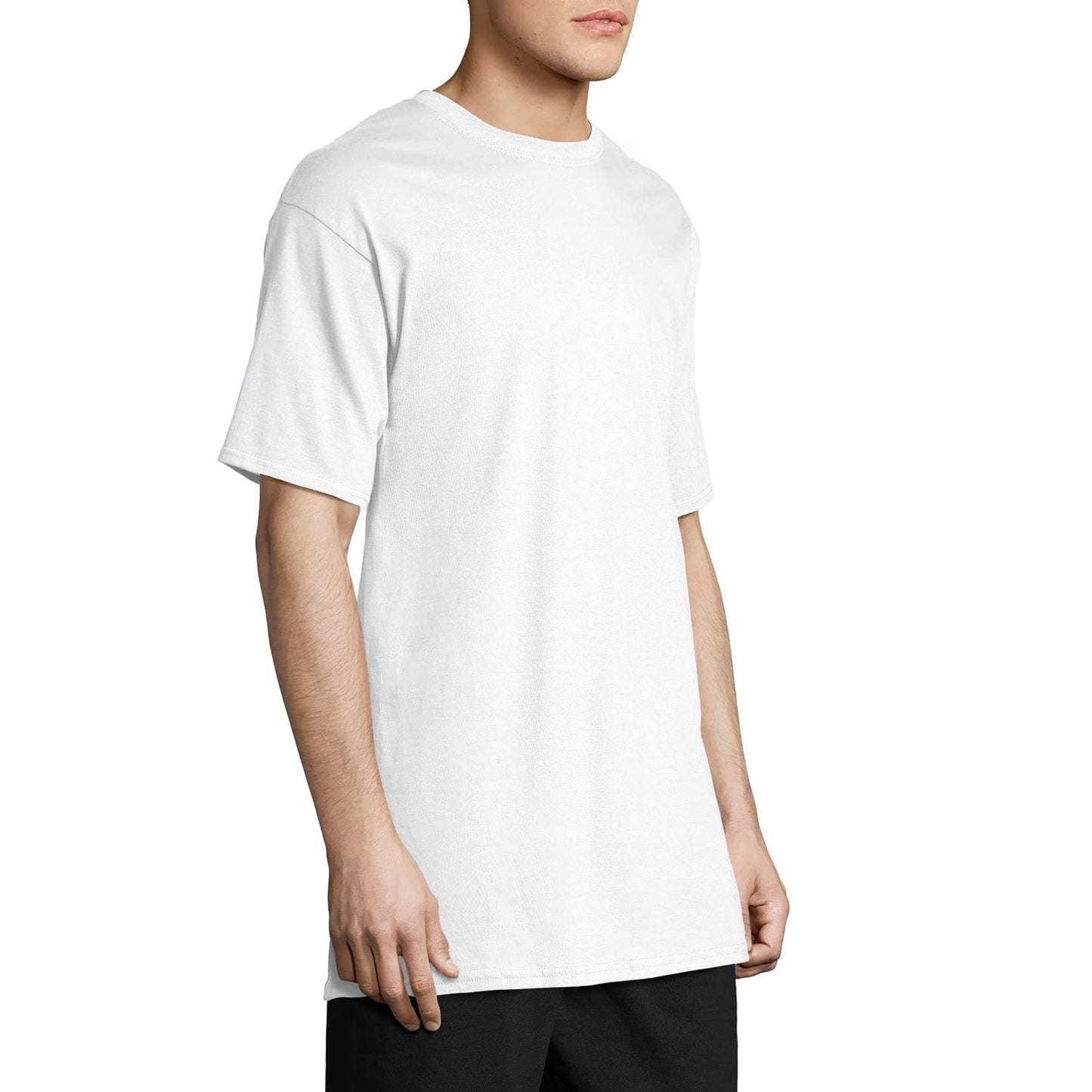 Hanes Mens Men's Beefy Tall Short Sleeve Tee Value Pack (2-Pack) Fashion t Shirts, White, XX-Large Tall US