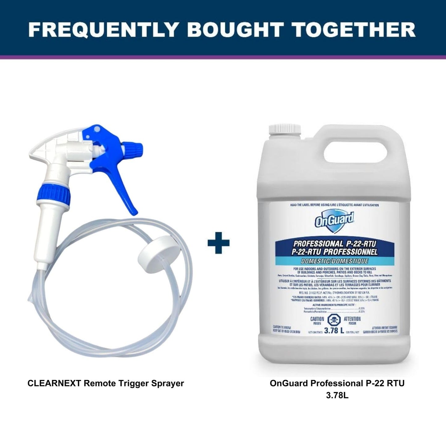 CLEARNEXT 36" Remote Trigger Sprayer with 38-400 Cap | Compatible with OnGuard's Pro-Perm Insect Killer, P-22-RTU and Liquid Animal Repellent 3.78L Jug