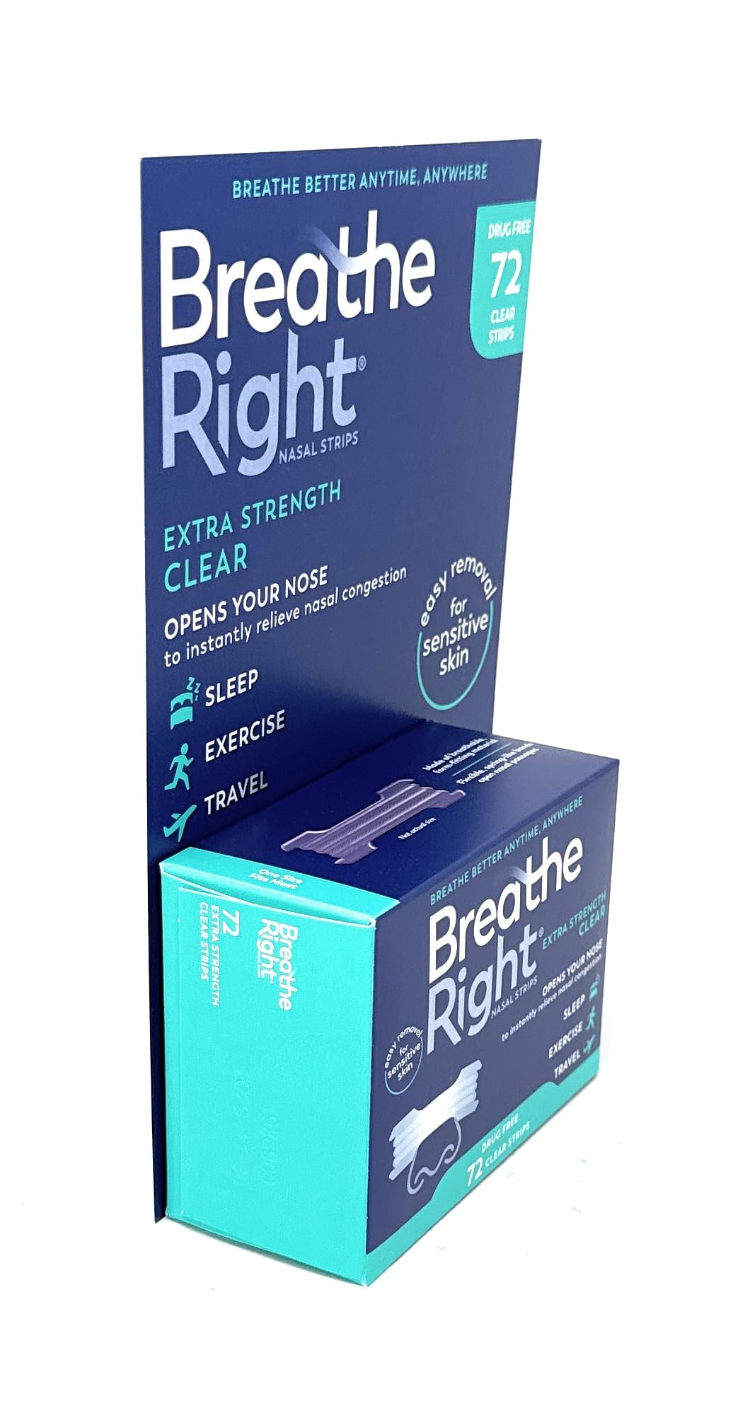 Breathe Right BR Clear Nasal Strips 72 Ct - Available at All In One Marketplace Canada