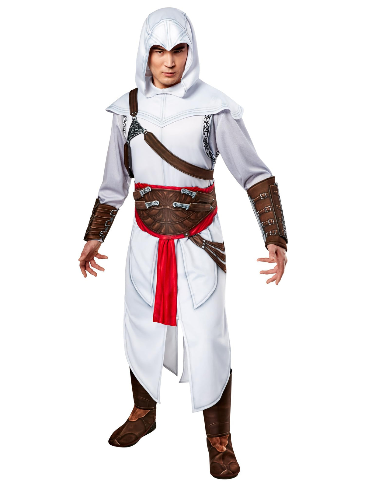 Rubies Men's Assassin's Creed Altair Deluxe Costume Jumpsuit with Cloak for Themed Parties and Halloween, Large, As Shown, Large