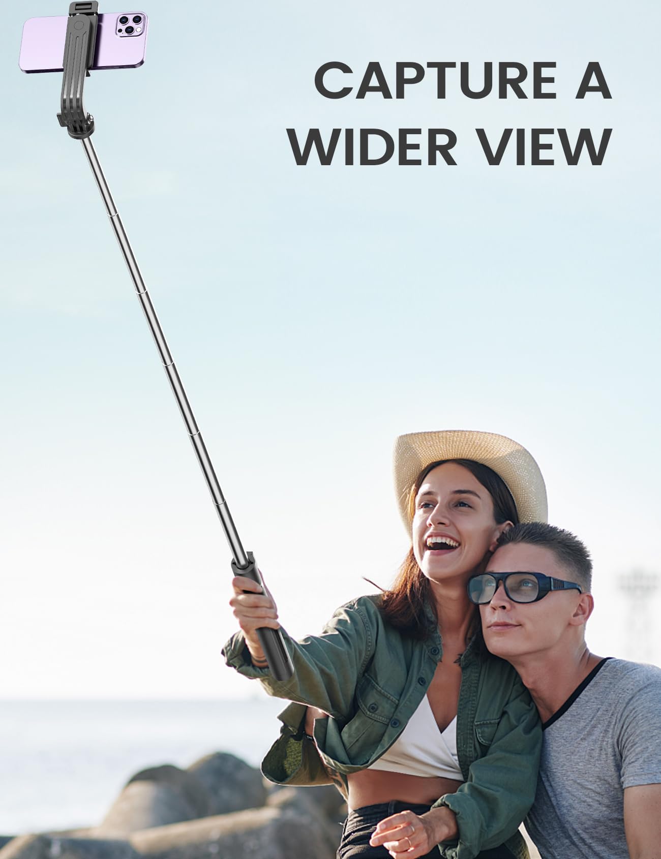ANXRE Selfie Stick Tripod with Fill Light and Stable Base, Extendable Phone Tripod with Detachable Wireless Remote, 50" Travel Stand for Cell Phone Film & Vlog Compatible with iPhone Android Gopro - Available at All In One Marketplace Canada