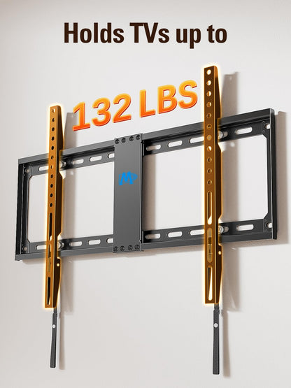 Mounting Dream Fixed TV Mount Low Profile for Most of 42-84 Inches TV Low Profile TV Wall Mount fits 16" 18" 24" Wood Studs up to VESA 600 x 400mm and 132 LBS, Ultra Slim and Space Saving MD2163-K