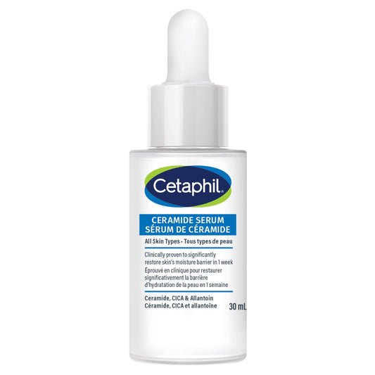 Cetaphil Ceramide Serum, Hydrating Face Serum for Skin Barrier Repair, Pore Treatment, 48Hr Hydration with Ceramide, Cica & Allantoin, Dermatologist Recommended, 1oz - Available at All In One Marketplace Canada