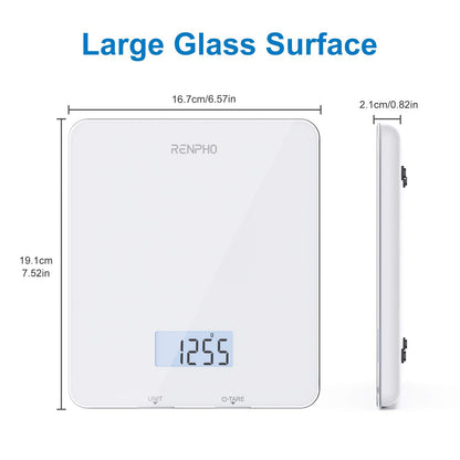 RENPHO Smart Food Nutrition Kitchen Scale, Food Scale for Food Ounces and Grams, Coffee Scale with Timer, Nutritional Calculator for Keto, Macro, and Calorie with Smartphone App, White - Available at All In One Marketplace Canada