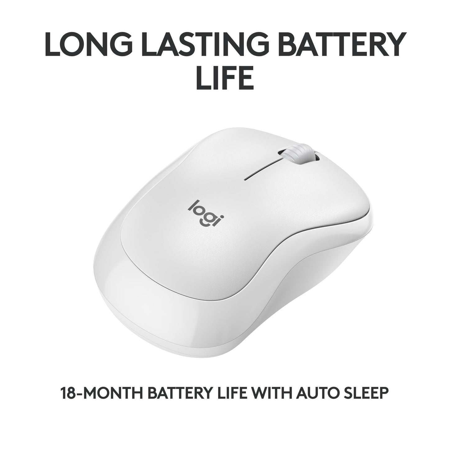 Logitech M240 Silent Bluetooth Mouse, Wireless, Compact, Portable, Smooth Tracking, 18-Month Battery, for Windows, macOS, ChromeOS, Compatible with PC, Mac, Laptop, Tablets - Off White