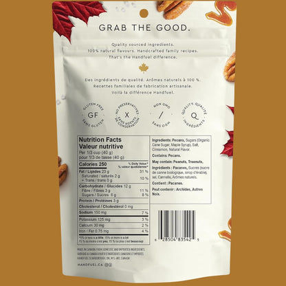 Handfuel Maple Glazed Candied Pecans, Hand Roasted Candied Nuts - 40g x 12 🍁 All In One Marketplace Canada