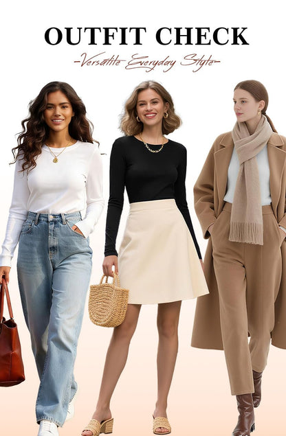 Long Sleeve Shirt Women Basic Tops Loose Fit Tshirt Fall Clothes,Black,XXL 🍁 All In One Marketplace Canada