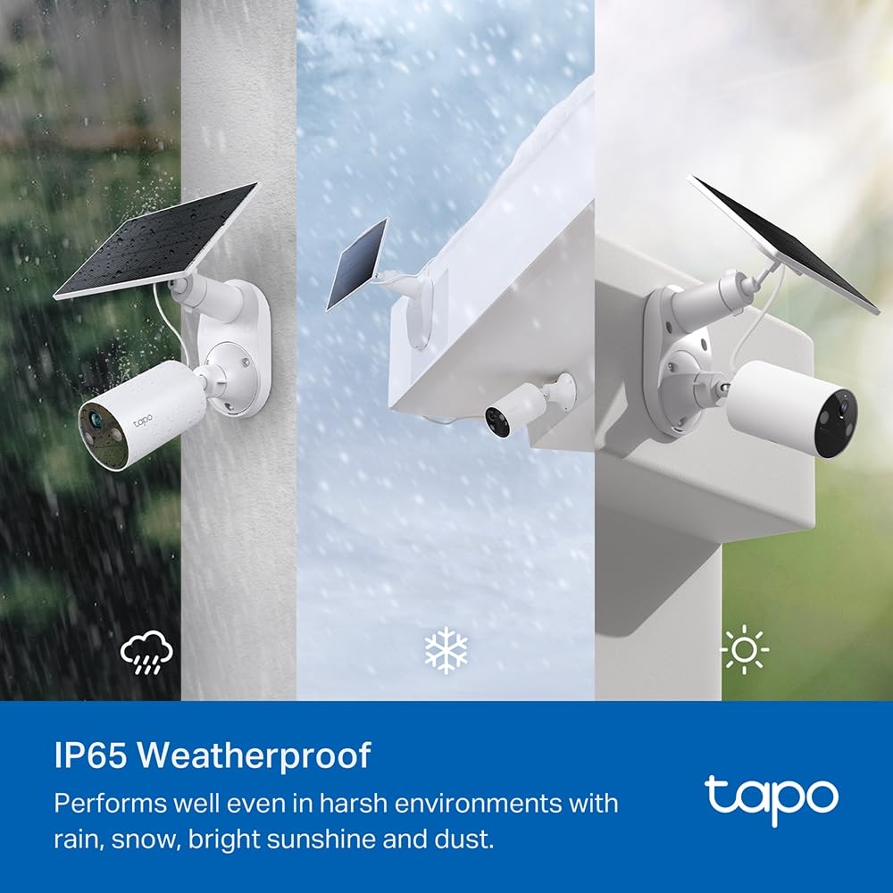 TP-Link Tapo Solar-Powered Security Camera Kit, 2K Wireless Battery Camera w/Solar Panel Base, Smart Person Detection, SD/Cloud Storage, Spotlight Color Night Vision, No Hub Needed (Tapo C410 KIT) - Available at All In One Marketplace Canada