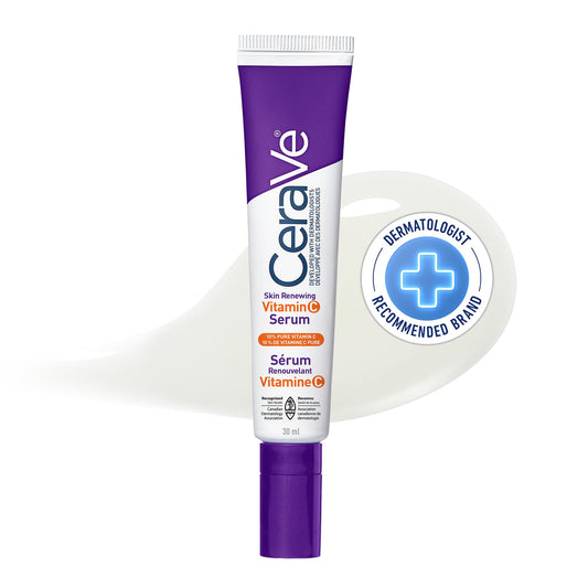 CeraVe Vitamin C Serum with Hyaluronic Acid, Ceramides & Vitamin B5, Skin Renewing 10% Pure Vitamin C Serum for Face, Reduces the Look of Dark Spots, Fragrance Free, Developed with Dermatologists, 30mL - Available at All In One Marketplace Canada
