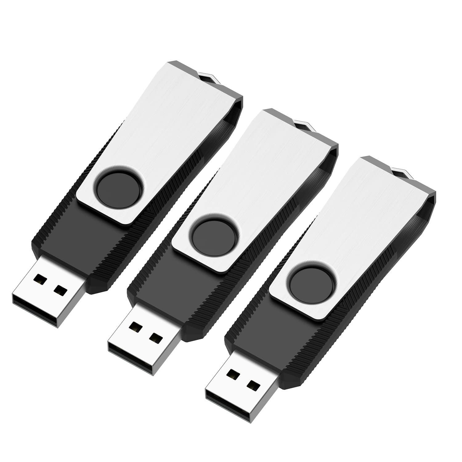 16GB 3 Pack USB Flash Drive 16GB USB Stick Bulk USB Drive 2.0 USB Key USB Thumb Drive Flash Drives 16gb Memory Stick for Computer (Black,3 pcs)