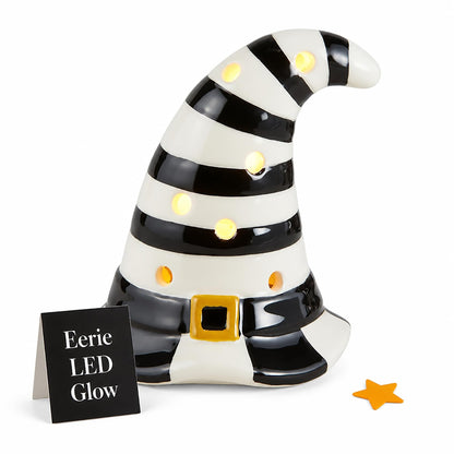 Mud Pie Halloween LED Light Up Sitter, Witch Hat
