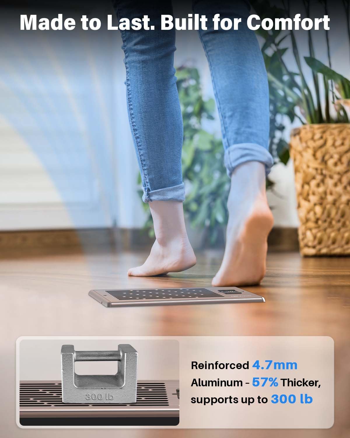 Hisummer Register Booster Fan for 4" x 10" Floor Register, Quiet 10-Speed Vent Fan Booster with Temp Sensor, 150 CFM Airflow, Improves Heating & Cooling, Remote Control (Oil-Rubbed Bronze)
