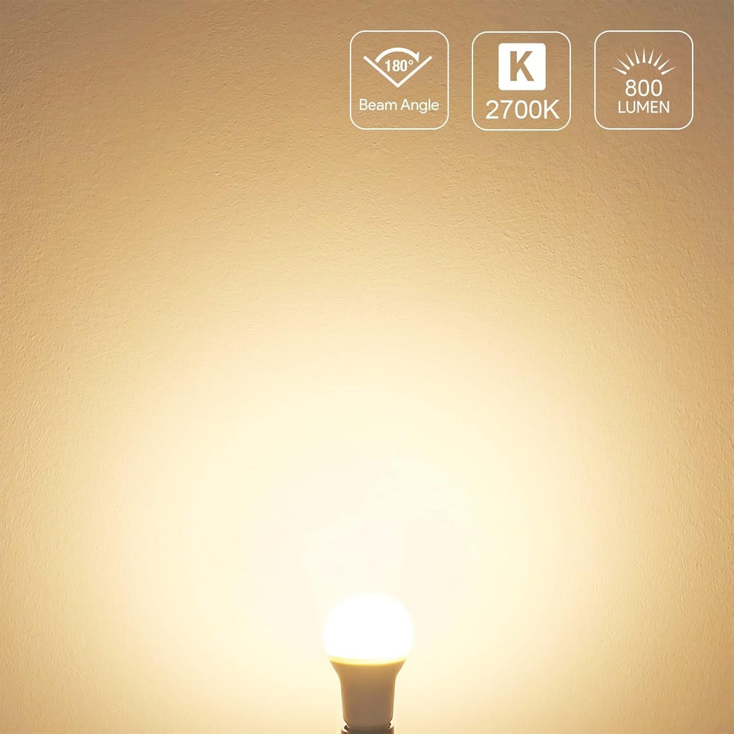 Lepro LED Light Bulbs, 2700K Soft Warm White LED Bulb 60W Equivalent, Non-Dimmable, A19 E26 Standard Medium Base, 10000 Hour Lifetime, UL Listed, 9 Watt, 5 Packs