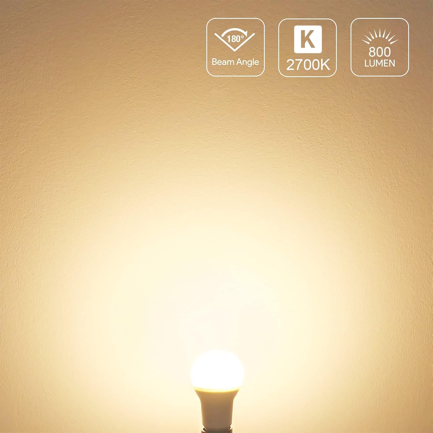 Lepro LED Light Bulbs, 2700K Soft Warm White LED Bulb 60W Equivalent, Non-Dimmable, A19 E26 Standard Medium Base, 10000 Hour Lifetime, UL Listed, 9 Watt, 5 Packs