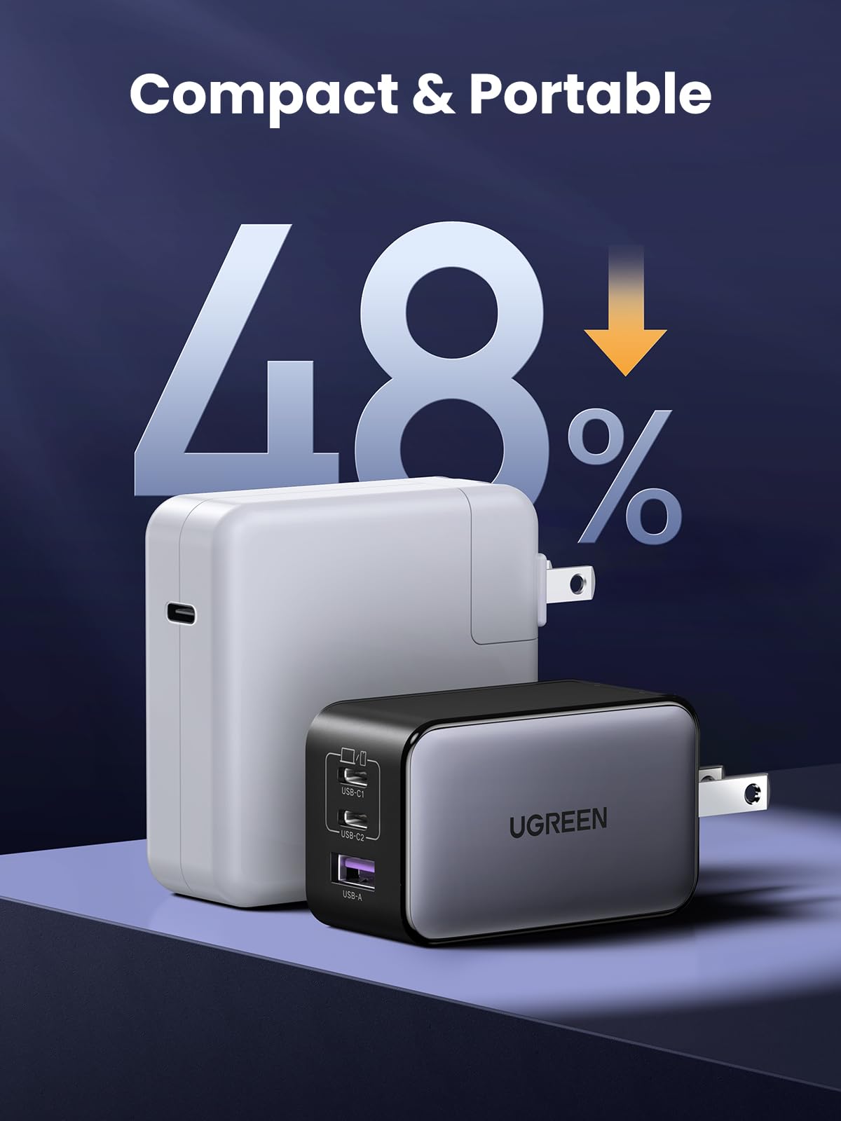 UGREEN Nexode 65W USB C Charger, 3 Port GaN Charger Foldable Tablet Charger Block Compatible with iPhone 17 Pro Max/17 Pro/iPhone Air/17, Tablet, iPad, MacBook Pro/Air, Galaxy S26 S25, Pixel 10 - Available at All In One Marketplace Canada