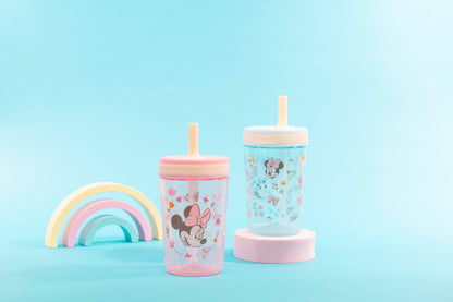 Zak Designs Disney Minnie Kelso 15oz Leak-Proof Toddler Straw Cups, 2-Pack