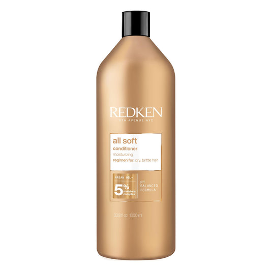 Redken All Soft Sulfate Free Hair Conditioner for Dry/Brittle Hair, Moisturizes, Provides Intense Softness, With Argan Oil