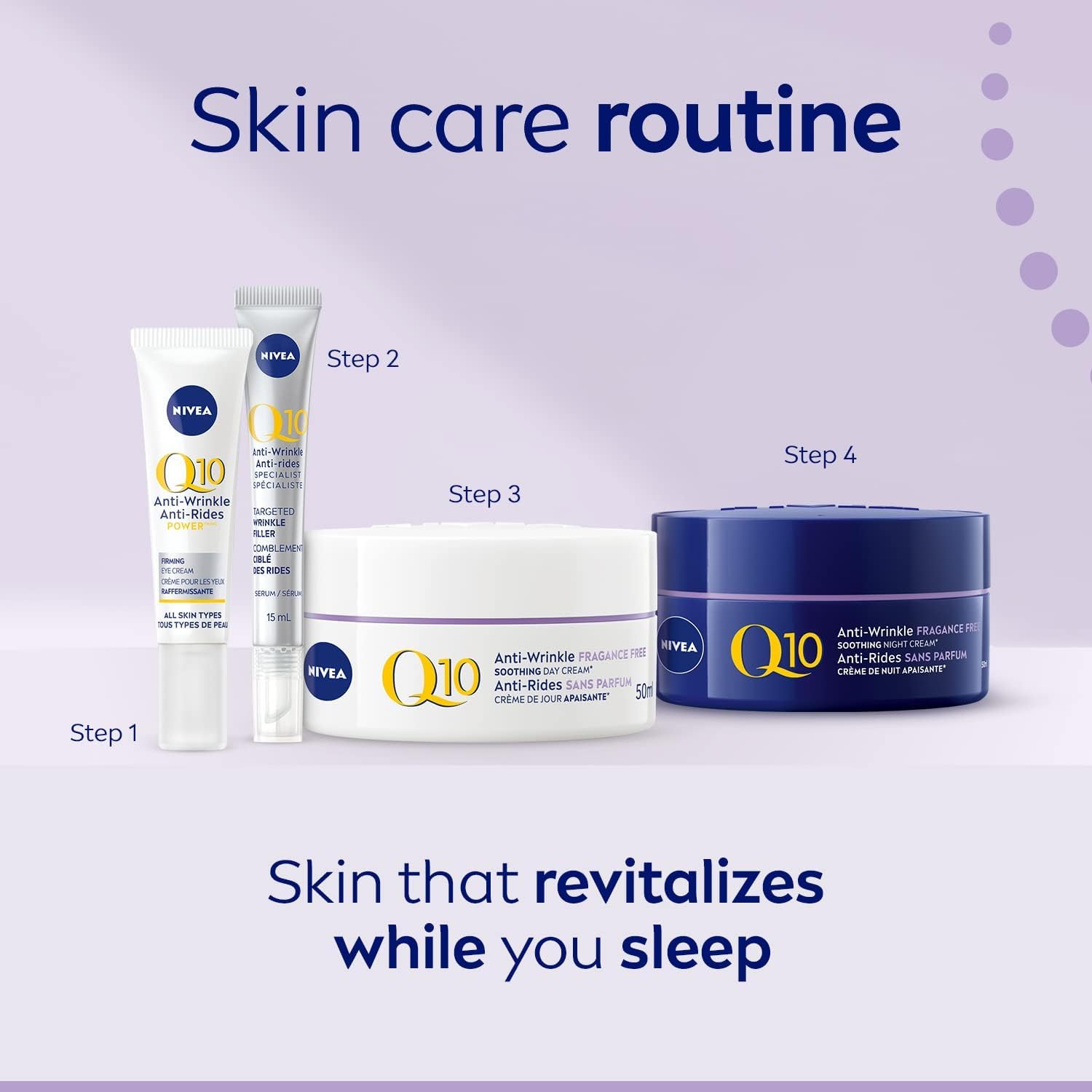NIVEA Q10 Anti-Wrinkle + Fragrance Free Night Cream for Sensitive Skin | Night face moisturizer | 50mL NIVEA