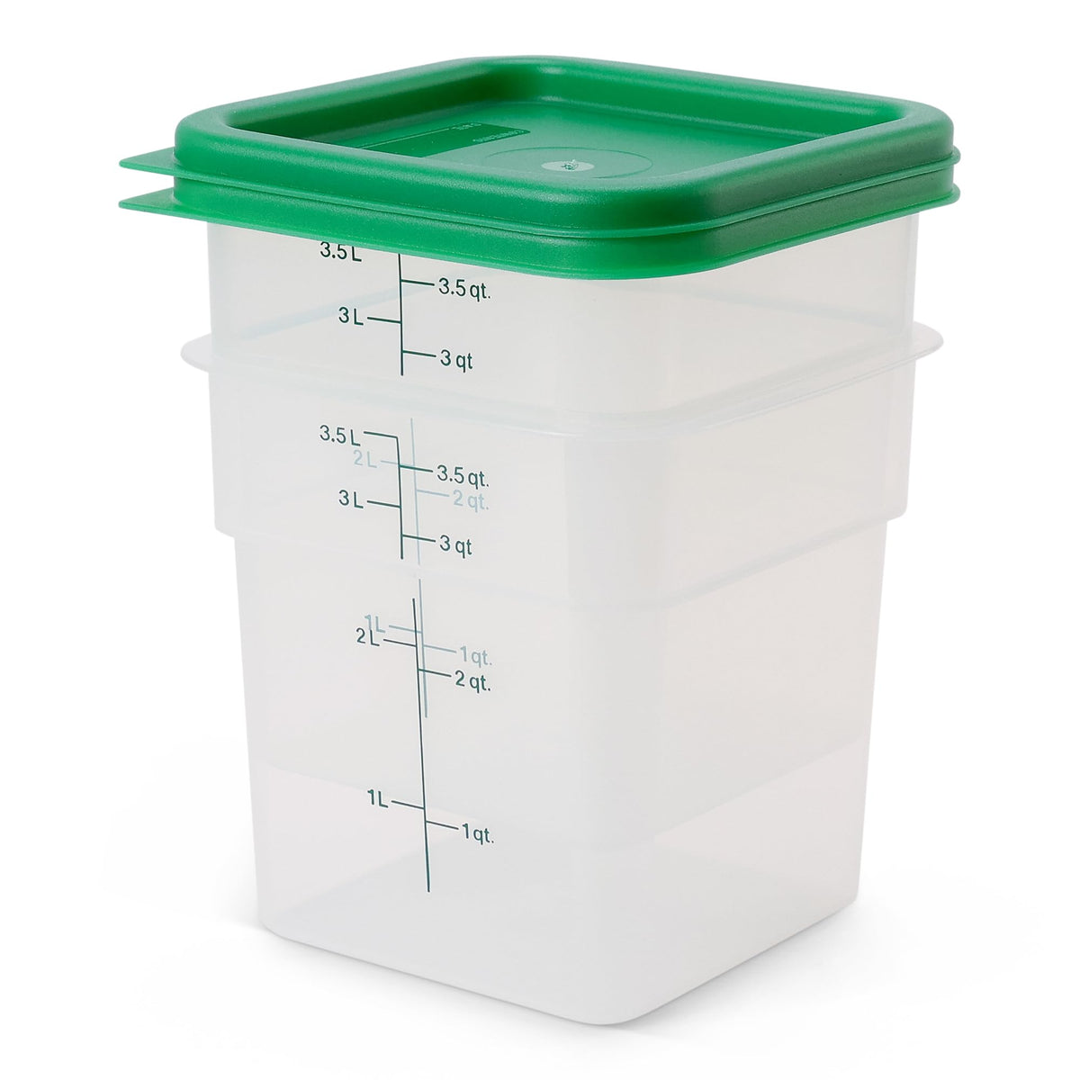 Cambro 4SFSPP190 4 Qt. Translucent Container with SFC2452 Kelly Green Lid, 4Quart, pack of 2