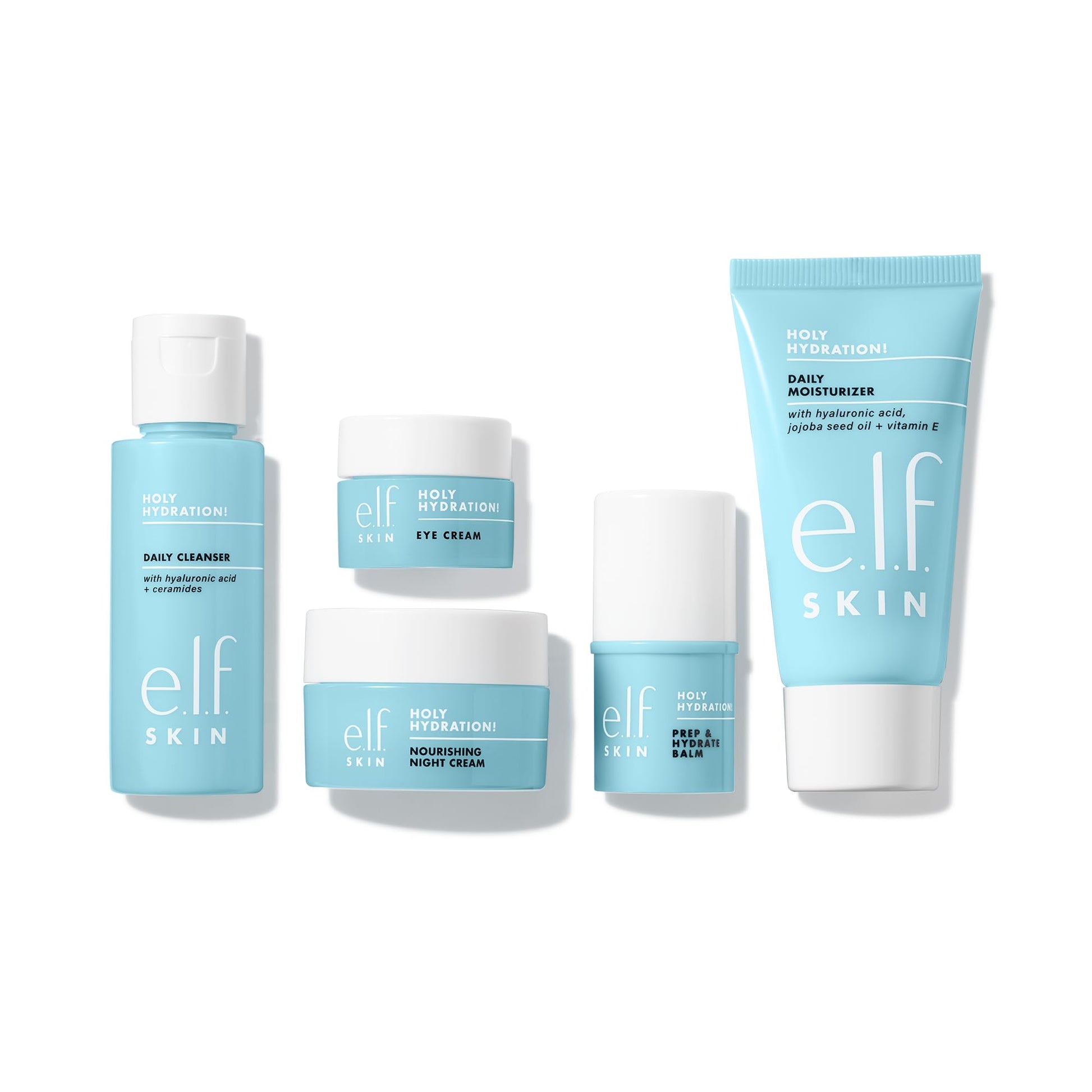e.l.f. SKIN Holy Hydration! Jet Set Hydration Kit, Travel Friendly Hydrating Skincare Set, Face Cleanser, Balm, Moisturizer, Eye Cream & Night Cream, Vegan & Cruelty-Free - Available at All In One Marketplace Canada