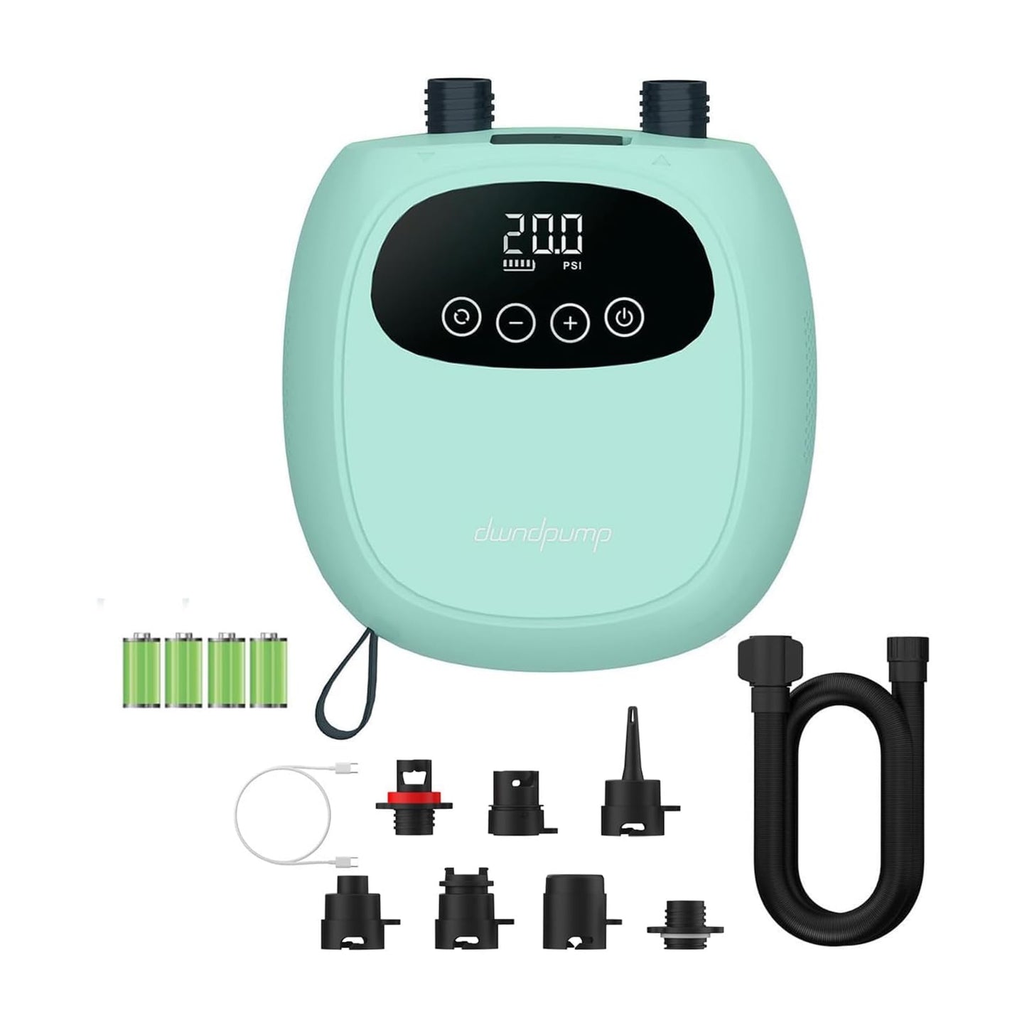 dwndpump Electric Paddle Board Pump, Rechargeable 20PSI SUP Pump, Dual-Stage Inflation and Deflation, Portable Electric Air Pump for Kayaks, Wind Wings, SUPs(Green) - Available at All In One Marketplace Canada