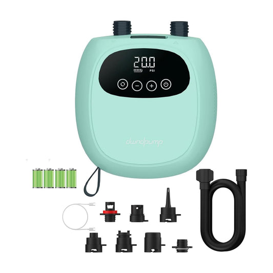 dwndpump Electric Paddle Board Pump, Rechargeable 20PSI SUP Pump, Dual-Stage Inflation and Deflation, Portable Electric Air Pump for Kayaks, Wind Wings, SUPs(Green) - Available at All In One Marketplace Canada