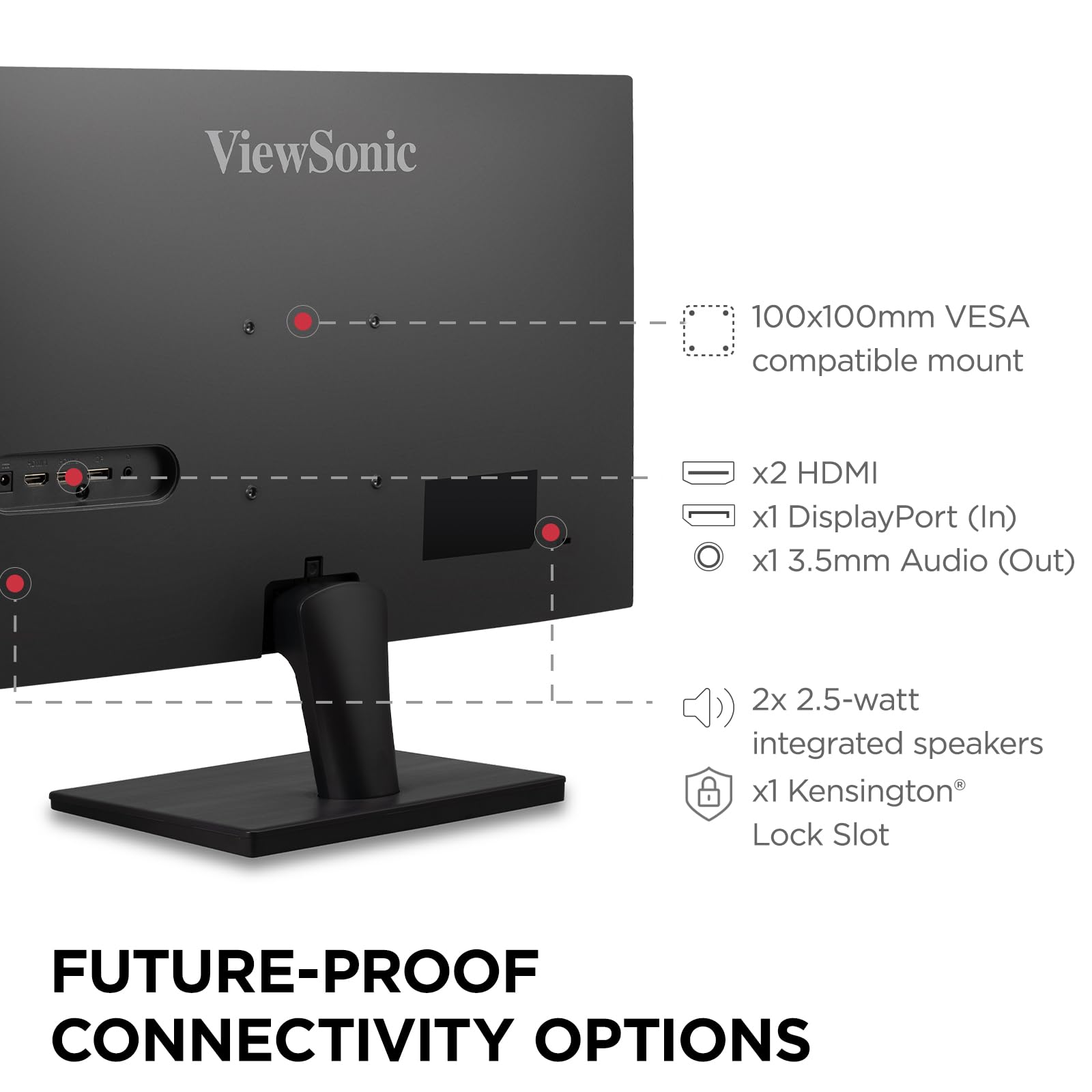 ViewSonic VS2725-2K 27 Inch QHD 1440p Monitor with 100Hz, HDMI, DisplayPort, and Variable Refresh Rate for Home and Office ViewSonic