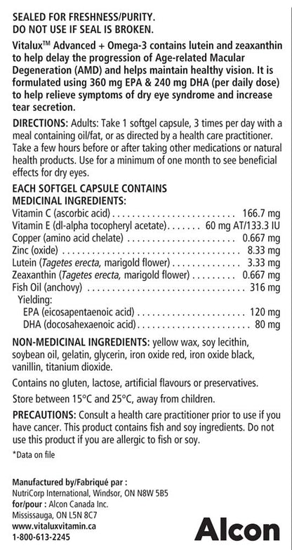 VITALUX® Advanced Plus Omega-3, 75 Capsules Vitalux