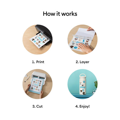 Cricut Waterproof Sticker Paper (20 White Sheets, 8.5x11) 🍁 All In One Marketplace Canada
