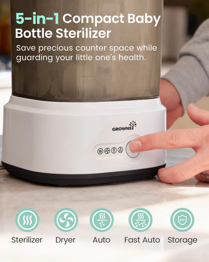 Bottle Sterilizer and Dryer, Compact Baby Bottle Sterilizer, Electric Steam Bottle Sanitizer for Baby Bottles, Pacifiers, Pump Parts - Available at All In One Marketplace Canada