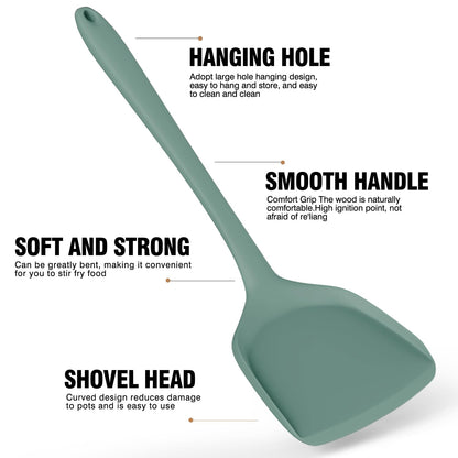 Silicone Cooking Utensils Set - 446°F Heat Resistant Silicone Kitchen Utensils,Spatula,Spoon, All Clad Kitchen Utensil Sets Gadgets Tools for Nonstick Cookware,Dishwasher Safe BPA Free (Multicolor)