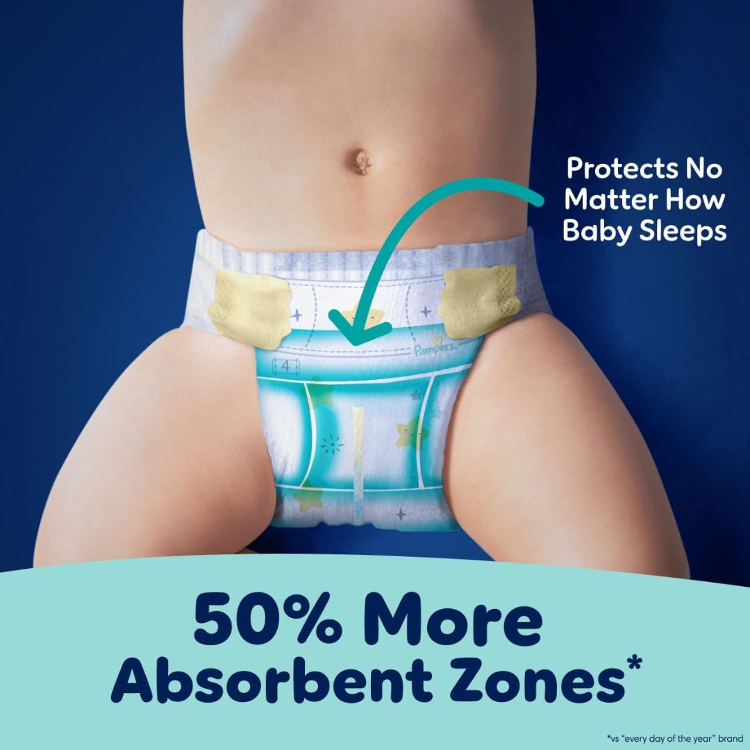 Pampers ZZZ Overnight Diapers, Size 3, Nighttime Protection Disposable Baby Diaper, 1 Pack (Count of 66)