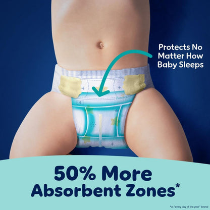 Pampers ZZZ Overnight Diapers, Size 4, Nighttime Protection Disposable Baby Diaper, 1 Pack (Count of 58)