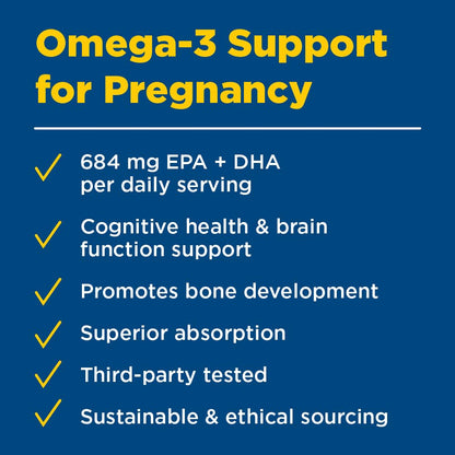 Nordic Naturals Prenatal DHA - Supports Brain Development in Babies During Pregnancy and Lactation, Unflavoured, 90 Count - Available at All In One Marketplace Canada