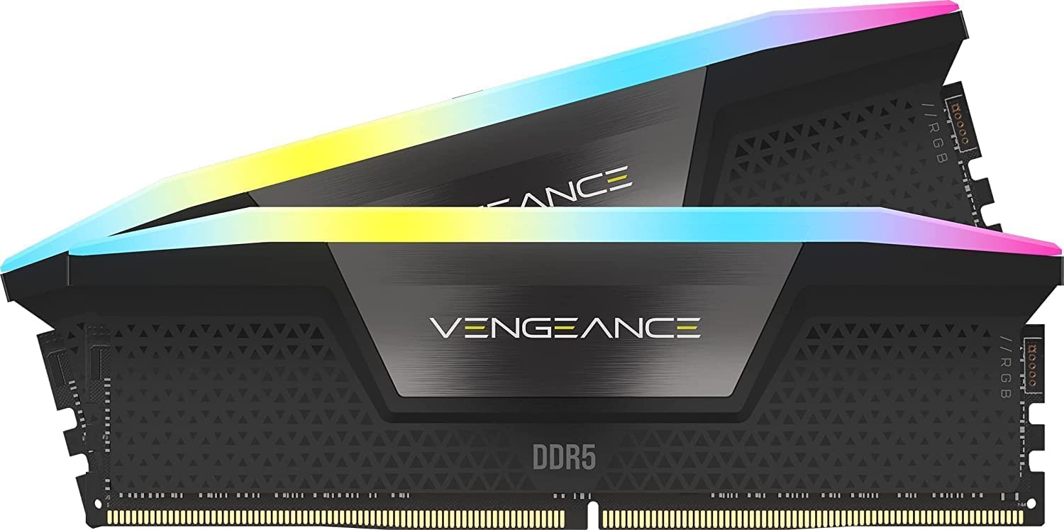 CORSAIR Vengeance RGB DDR5 RAM 32GB (2x16GB) Up to 6000MHz CL36-44-44-96 1.35V Intel XMP 3.0 Computer Memory – Black (CMH32GX5M2E6000C36) Corsair