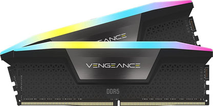 CORSAIR Vengeance RGB DDR5 RAM 32GB (2x16GB) Up to 6000MHz CL36-44-44-96 1.35V Intel XMP 3.0 Computer Memory – Black (CMH32GX5M2E6000C36) Corsair