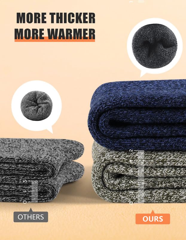 YADIFEN 5 Pairs Merino Wool Socks for Men Winter Cold Weather Extra Warm 🍁 All In One Marketplace Canada
