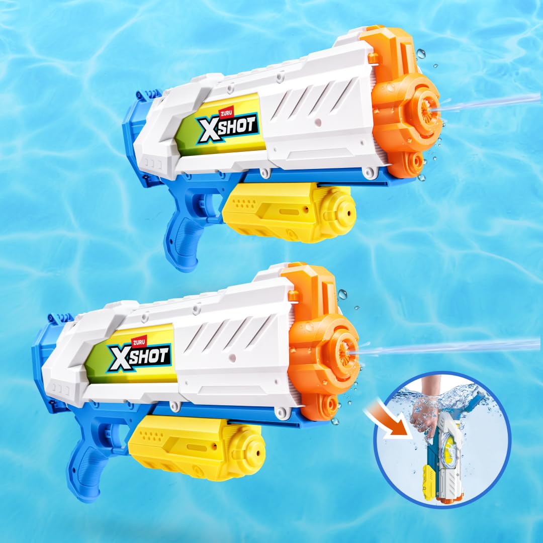 X-Shot Water Fast-Fill Medium Water Blaster (2 Pack) by ZURU, Watergun, 2 Pack X Shot Water Blaster (Fills with Water in just 1 Second!) XSHOT
