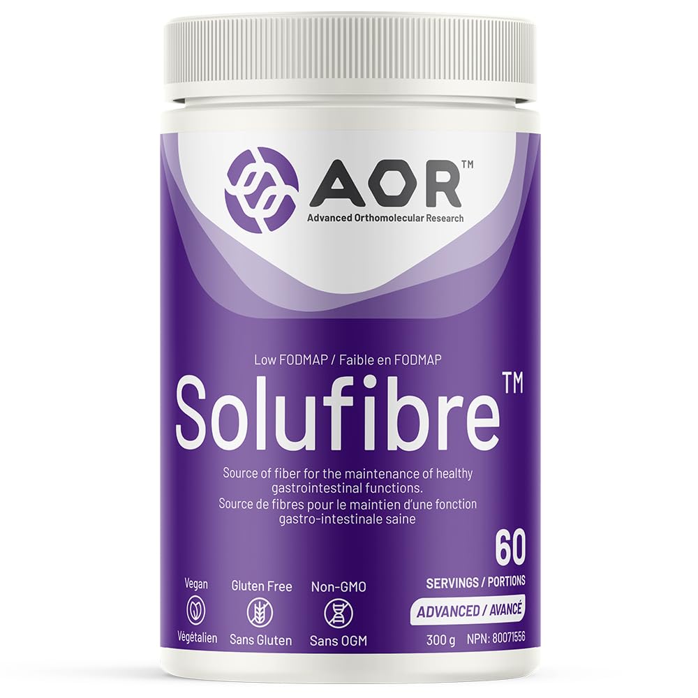 AOR - SoluFibre Powder, 300g 60-Servings - Partially Hydrolyzed Guar Gum Sunfiber for Digestive Comfort & Regularity - Vegan, Non-GMO & Gluten-Free - Gentle Prebiotic Fiber Supplement - Soluble Fiber - Available at All In One Marketplace Canada