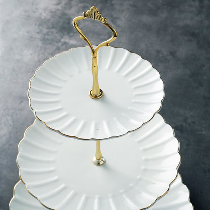 Pukka Home 3 Tier Ceramic Cake Stand Wedding, Dessert Cupcake Stand for Tea Party Serving Platter 🍁 All In One Marketplace Canada