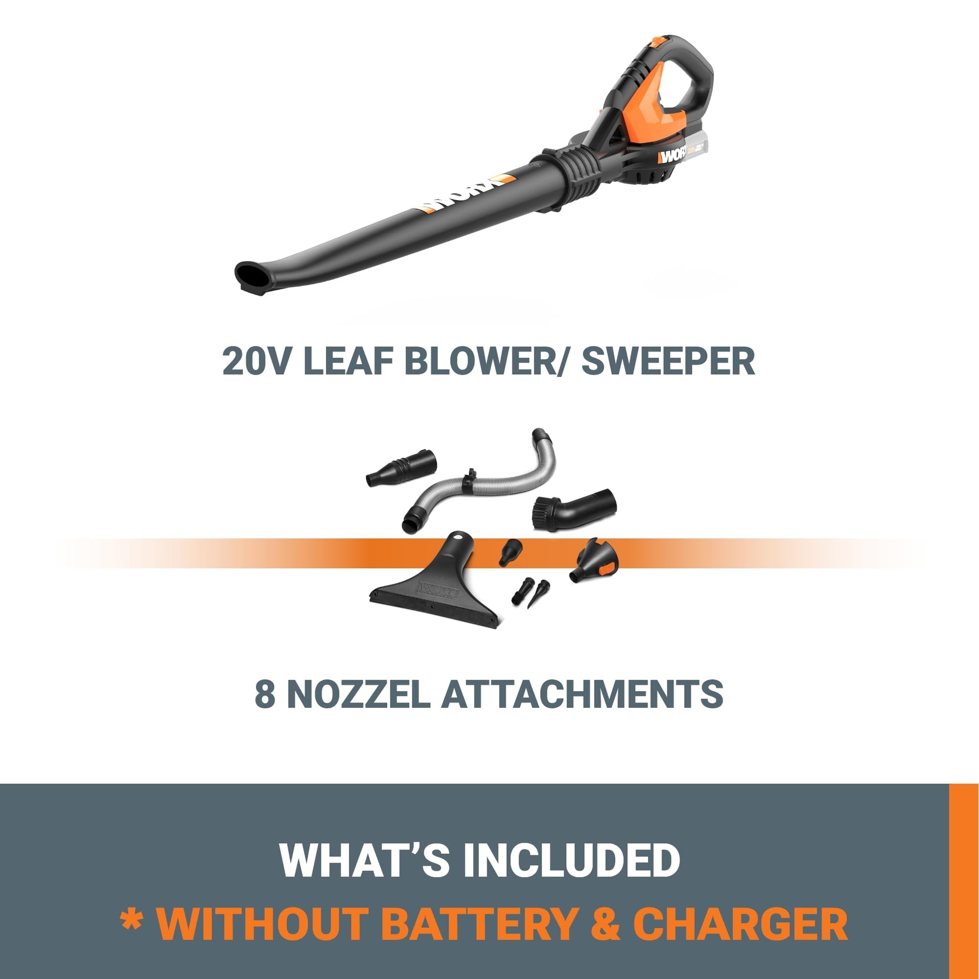 WORX WG545.9 20V Work Air Lithium Multi-Purpose Blower/Sweeper/Cleaner, Battery & Charger Not Included Worx