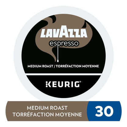 Lavazza Espresso Medium Roast K-Cup Coffee Pods, 30 Count For Keurig Coffee Makers