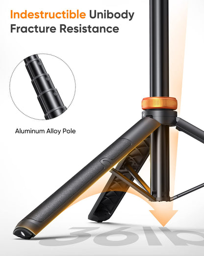 EUCOS 62" Phone Tripod, Tripod for iPhone & Selfie Stick with Remote, Extendable Cell Phone Stand & Travel Tripod, Solidest Tripod for Phone Compatible with iPhone/Android - Available at All In One Marketplace Canada