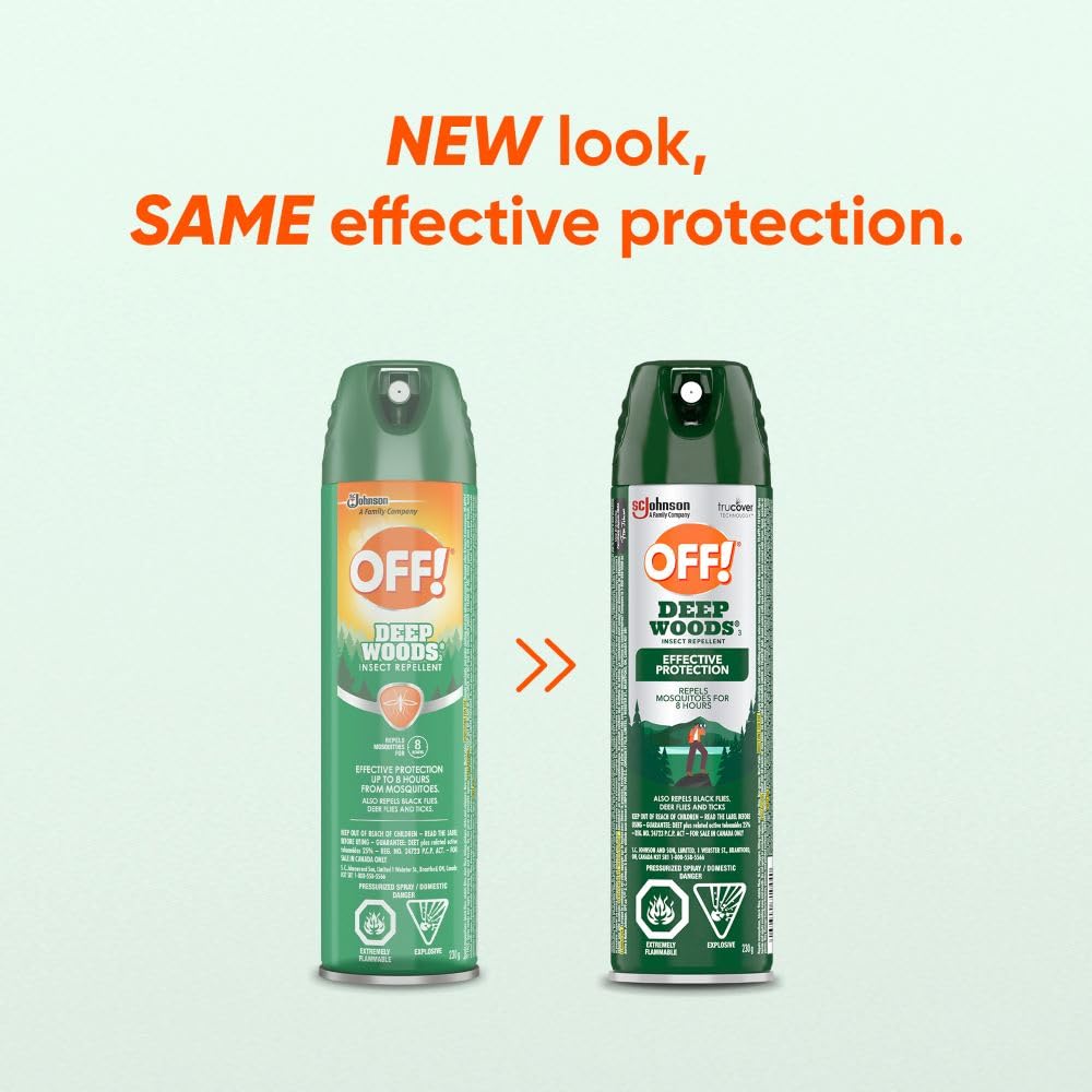 OFF! Deep Woods Mosquito Repellent Spray, 25% DEET Insect Spray, 8 Hours Bug Protection, Bug Repellent Camping Hiking Hunting, 360° Continuous Spray, Safe for Clothing & Skin, 2-Pack, 230g 🍁 All In One Marketplace Canada