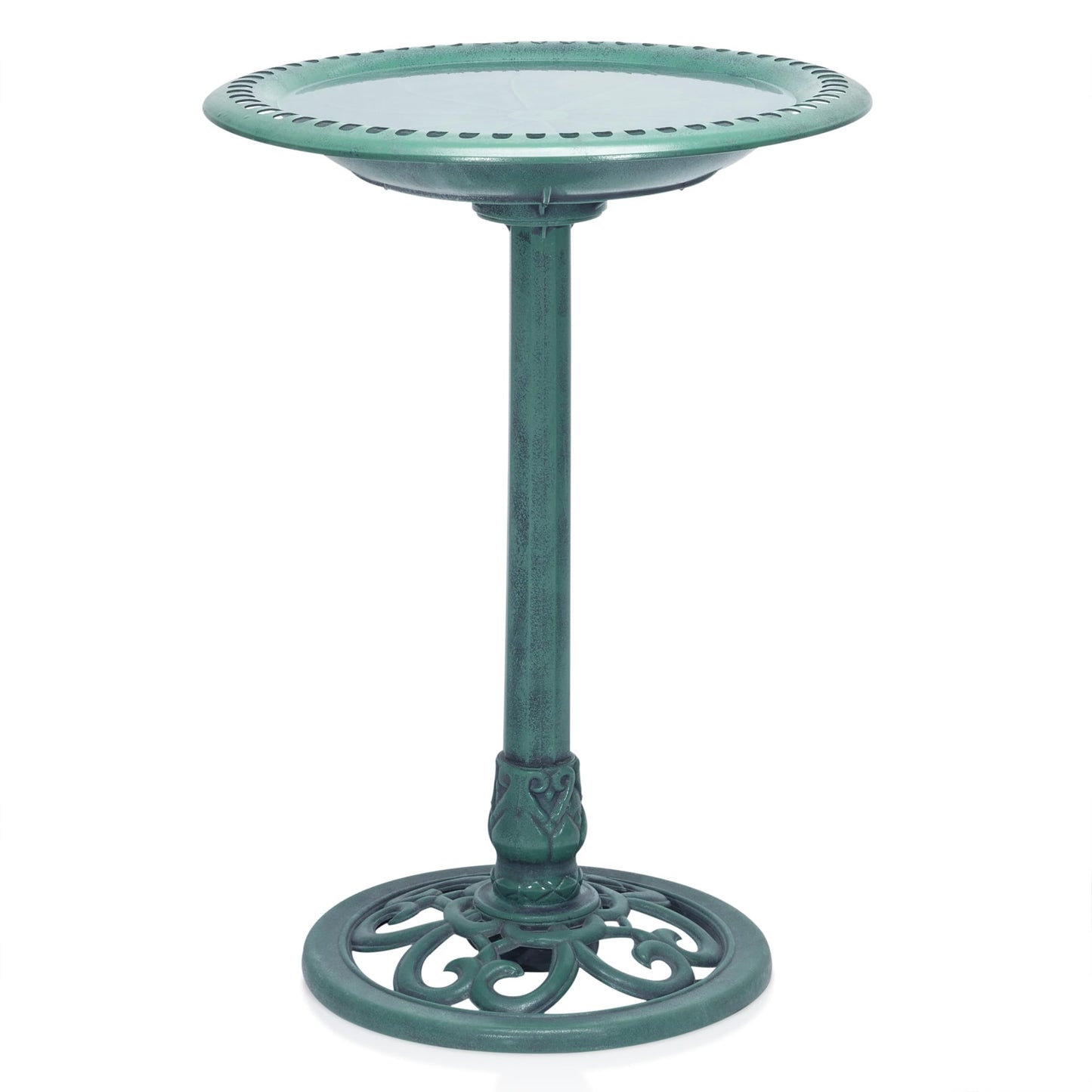 Alpine Corporation 28" Tall Outdoor Birdbath with Scrollwork Decoration Yard Statue 🍁 All In One Marketplace Canada