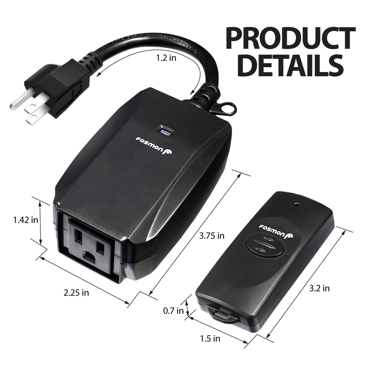 Outdoor Wireless Outlet Heavy Duty 3-Prong (1 Outlet + 1 Remote Control) 🍁 All In One Marketplace Canada